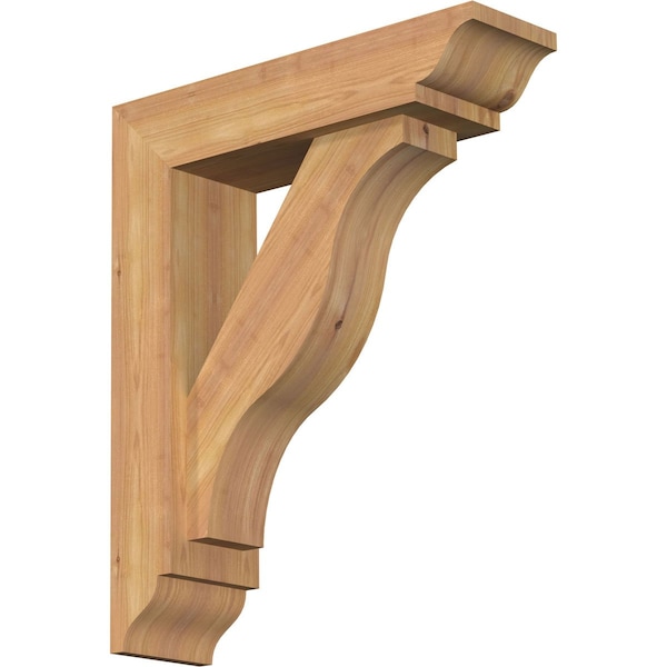 Ekena Millwork Funston Traditional Smooth Bracket w/ Offset Brace, Western Red Cedar, 5 1/2"W x 20"D x 24"H BKT0604X20X24FST01SWR - main